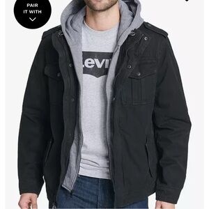 Levi's Black Military Field Jacket for Men